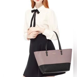♠️ KATE SPADE Dally Laurel Way Tote Purple Black Handbag shoulder bag